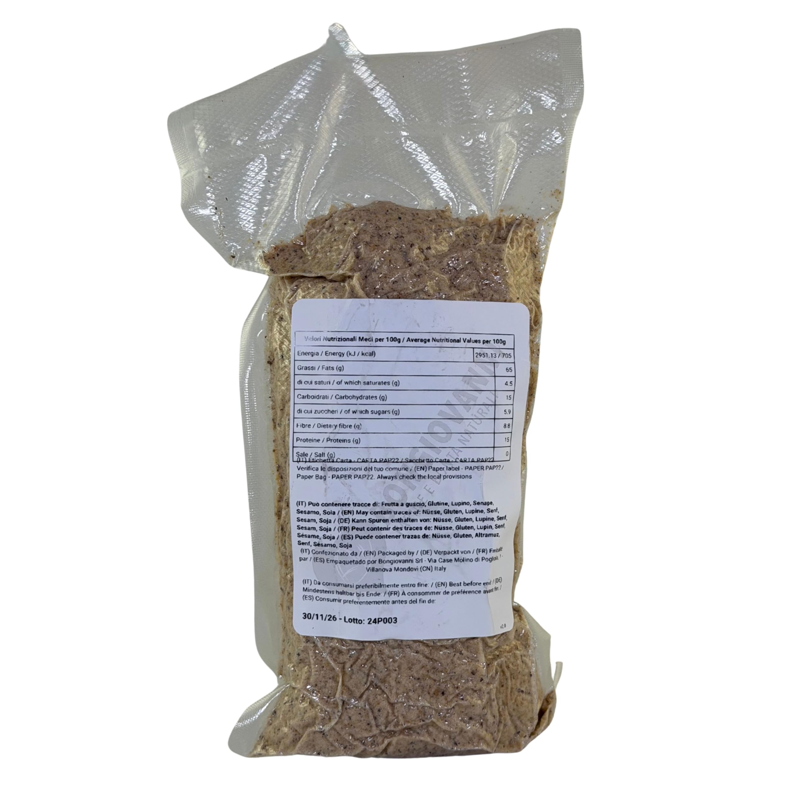 BONGIOVANNI FARINE E BONTA' NATURALI Farina di Nocciole tostate BIO, 500 grammo