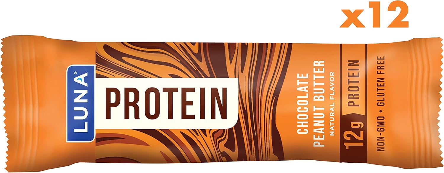 LUNA PROTEIN Gluten Free Protein Bars Chocolate Peanut