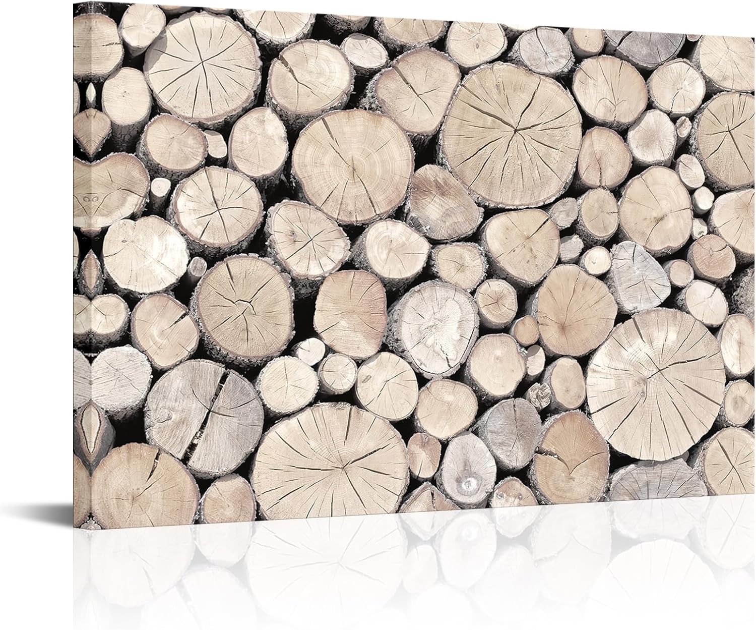 iHAPPYWALL Vintage Wood Tree Rings Canvas Wall Art Forest Wood Ring Nature Wilderness Photography Modern Art for Farmhouse Bedroom Living Room Ready to Hang 24x36inch