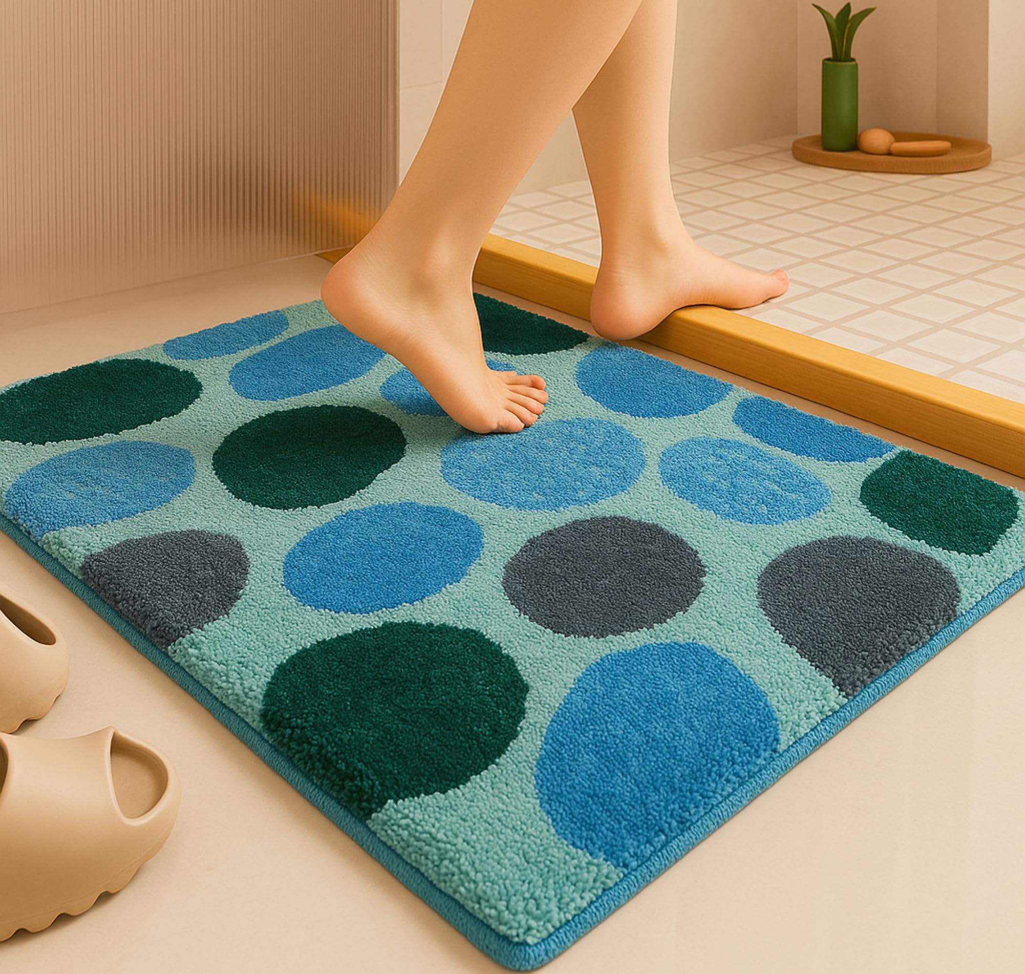 SANMARINO Luxurious 2000 GSM Microfiber Bath Mat | Super Soft, Thick & Fluffy | Anti-Skid, Super Absorbent, Machine Wash