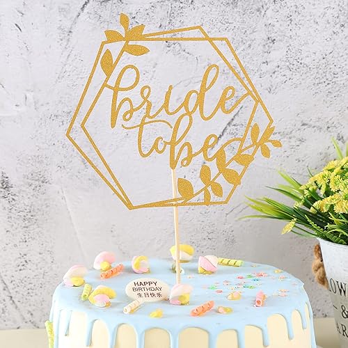 Miniatura 6 de Decoración para pastel de novia - Suministros de decoración de pasteles de boda dorados, regalos de decoración de tartas de despedida de soltera,