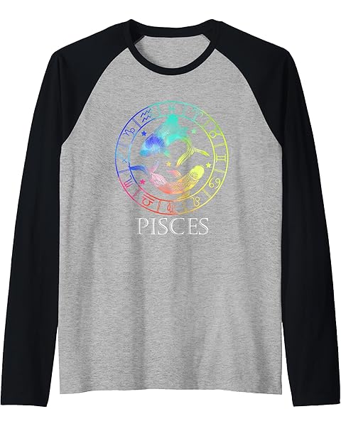 Zodiac Sign Pisces Raglan Baseball Tee