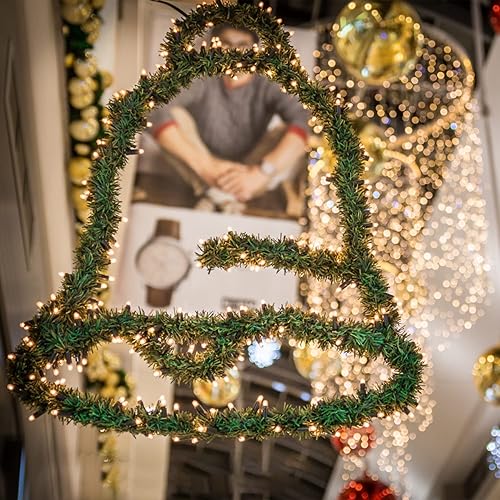 Miniatura 4 de Guirnalda verde de Navidad para decoración de Navidad, vegetación artificial, 50 pies, sin iluminación, suave guirnalda de pino sintético para