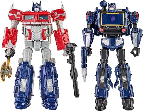 Transformers Reactivate Optimus Prime y Soundwave - Paquete de 2 figuras de acción de conversión de 6.5 pulgadas, más de 8 años