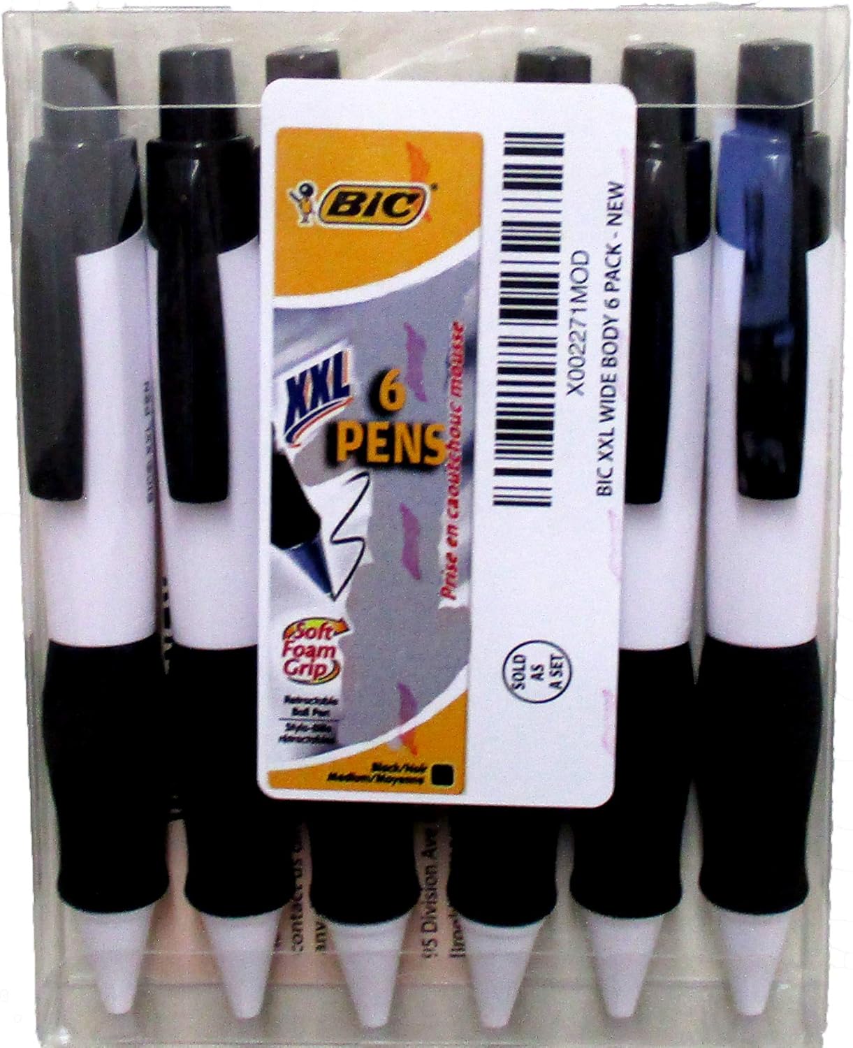 BIC XXL WIDE BODY FAT PEN PACK OF 6. Excellent for Arthritis Hands or