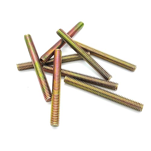 Miniatura 5 de 8pcs Color Zinc Totalmente Todo Roscado Varilla Acero al Carbono Tornillo de rosca larga 516x3 para Muebles Jardín Barandilla Montaje Montaje