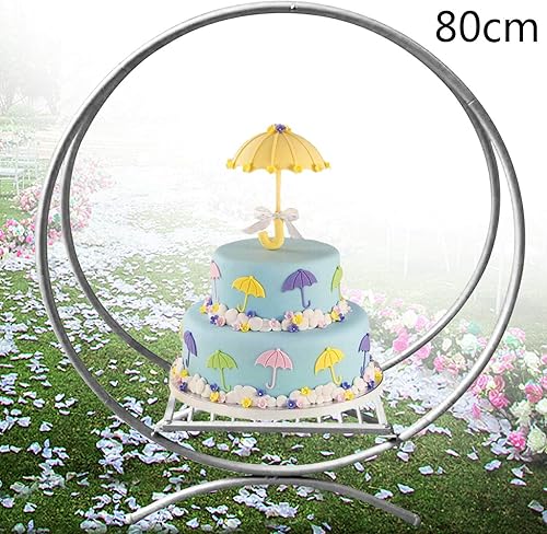 Miniatura 3 de CNCEST Soporte de exhibición de flores de boda, soporte de arco redondo, decoración de fiesta, decoración de boda, suministros de fiesta de