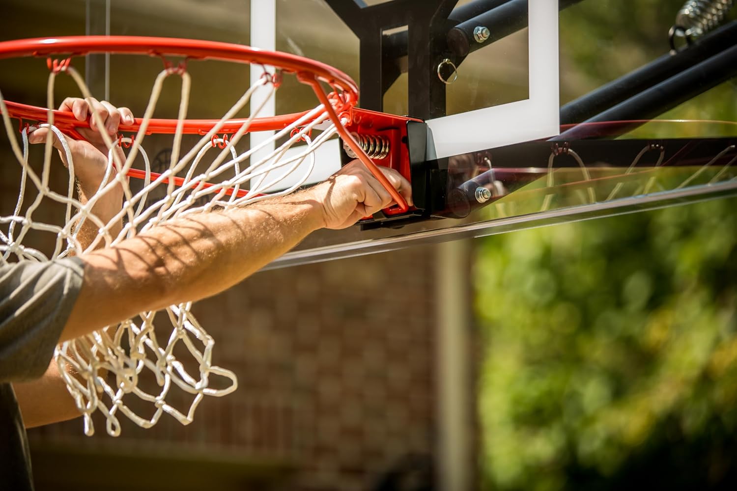 Silverback Standard Breakaway Rim with Nylon Net Compatible with Silverback and Goaliath Portable Basketball Hoops