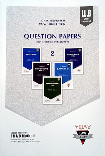 LL.B Question Papers with Problems and Solutions on Contracts II, Constitutionl Law II, Environmental Law, Jurisprudence and Administrative Law with Short Notes/For Andhra Students / 2010-2019 / New