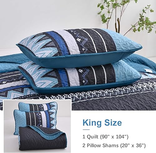 Miniatura 7 de Menghomeus Juego de edredón bohemio tamaño King, juego de edredón de 3 piezas (1 edredón + 2 fundas de almohada) tamaño King, color verde salvia,