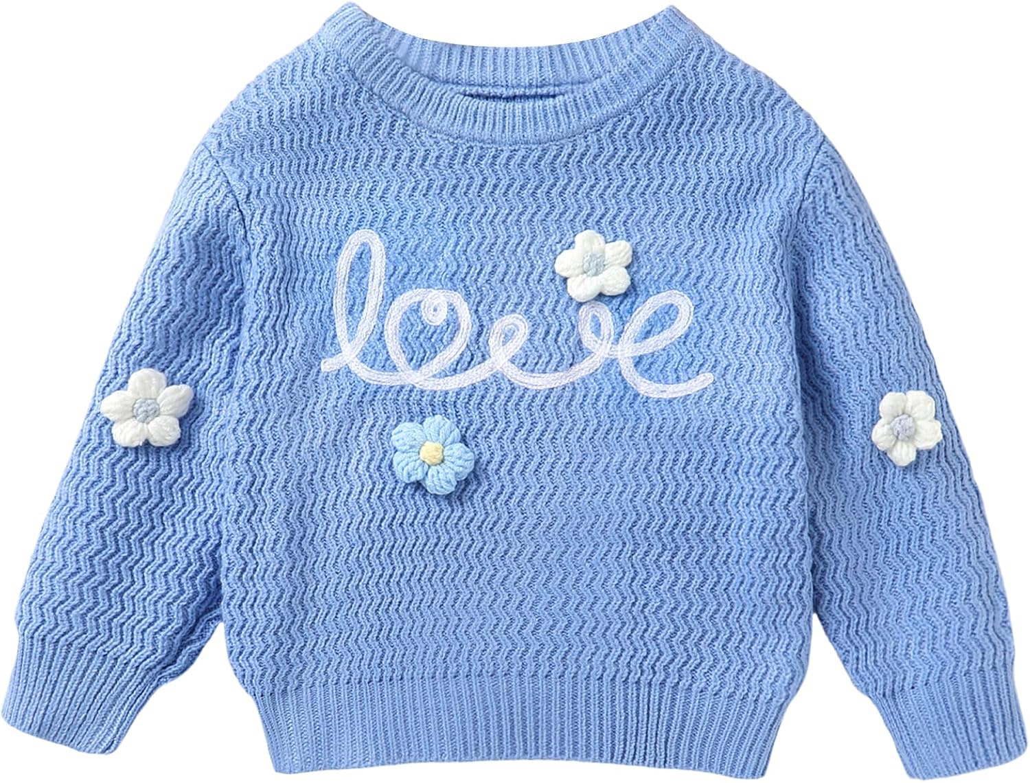 Toddler Pullover Sweater Baby Girl Crewneck Long Sleeve Knit Tops Fall Winter Outfit 12M-5T