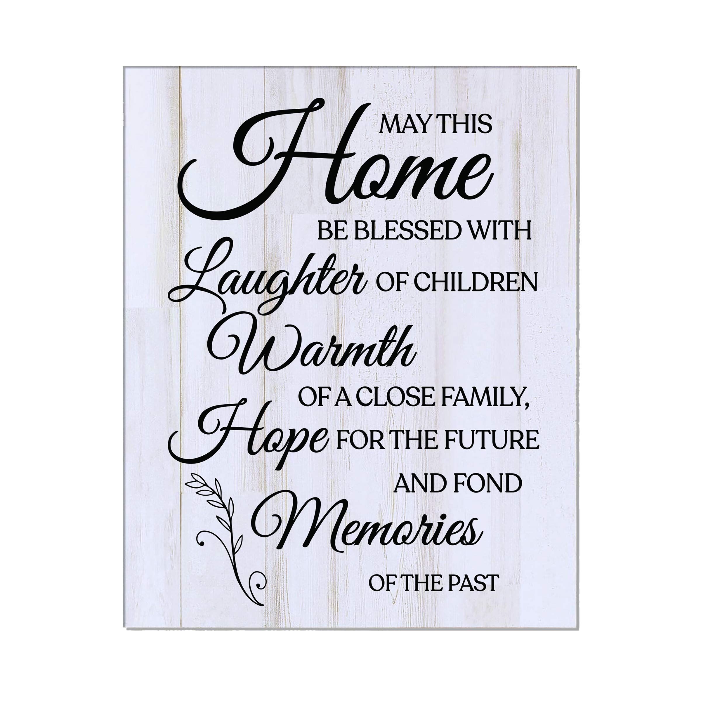 LifeSong Milestones Digitally Printed Wall Plaque Housewarming Gift for New Home May This Home Family Wall Plaque Living Room Home Decor 8” x 10” (White)