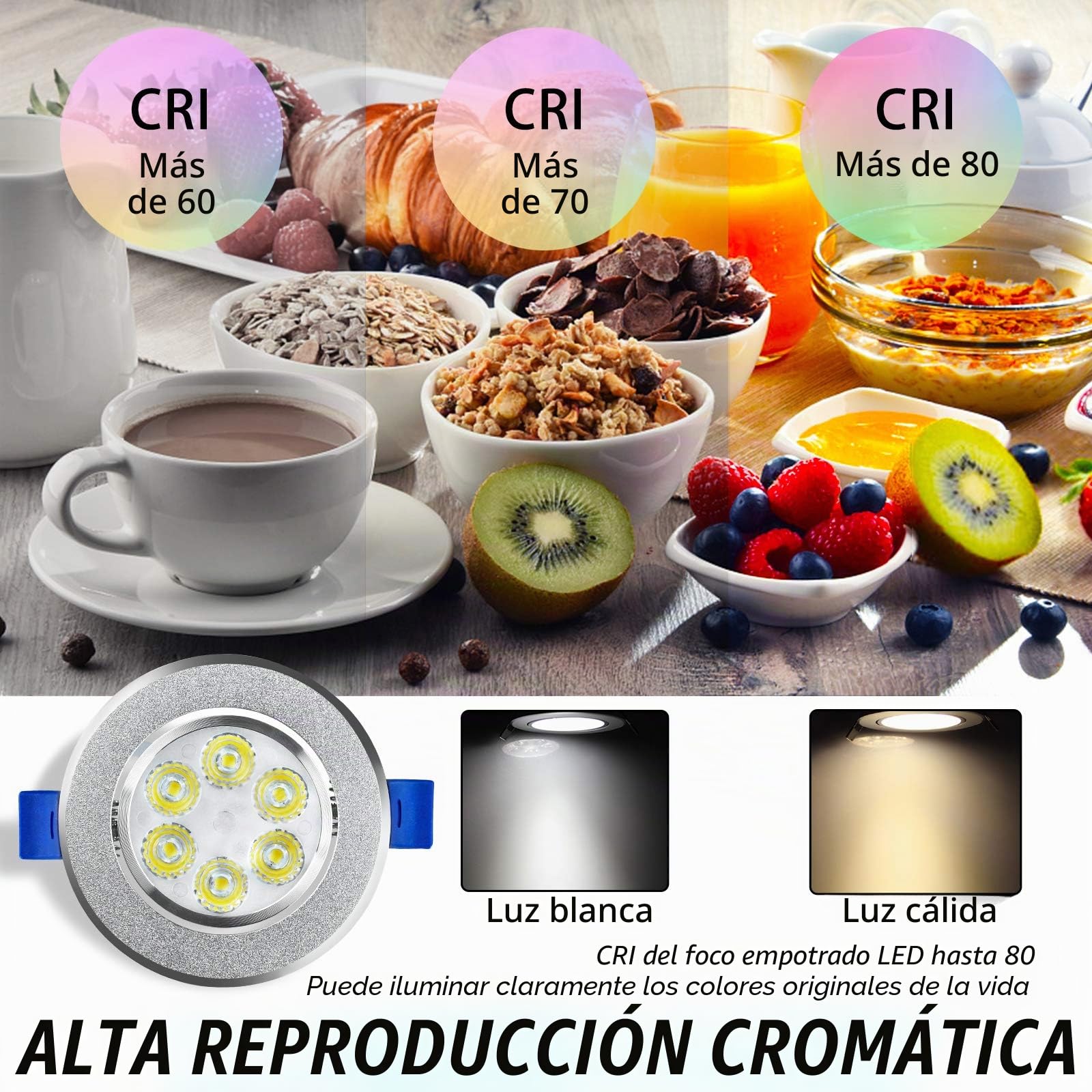 Foco led empotrable Spot, 20 x 3 W, 270 lm, para techos de salón