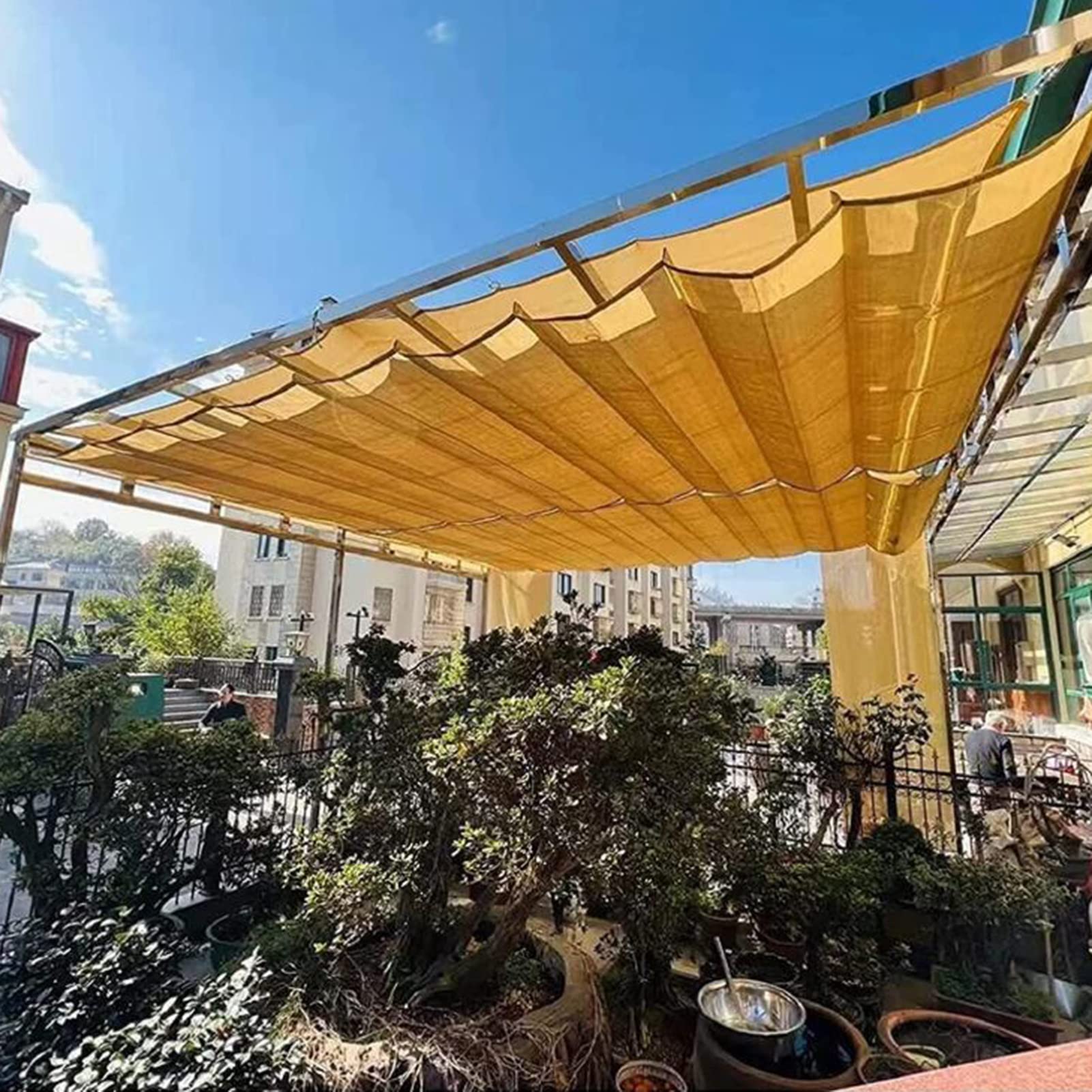 Wysuwany żagiel przeciwsłoneczny, ochrona przed promieniowaniem UV osłona baldachimu na taras zewnętrzny, balkon i schronienie ogrodowe
