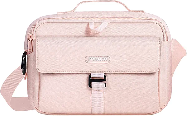 MOSISO Camera Shoulder Bag Case Crossbody Sling Purse, DSLR/SLR/Mirrorless Compact Padded Photography Handbag with Rain Cover Compatible with Canon/Nikon/Sony Cameras and Lenses, Pink