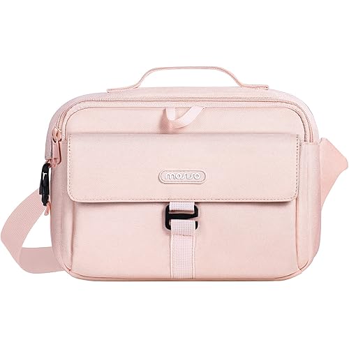 MOSISO Camera Shoulder Bag Case Crossbody Sling Purse, DSLR/SLR/Mirrorless Compact Padded Photography Handbag with Rain Cover Compatible with Canon/Nikon/Sony Cameras and Lenses, Pink