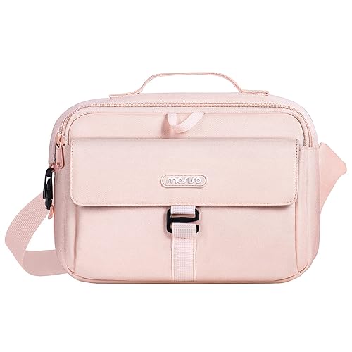 MOSISO Camera Shoulder Bag Case Crossbody Sling Purse, DSLR/SLR/Mirrorless Compact Padded Photography Handbag with Rain Cover Compatible with Canon/Nikon/Sony Cameras and Lenses, Pink - Pink