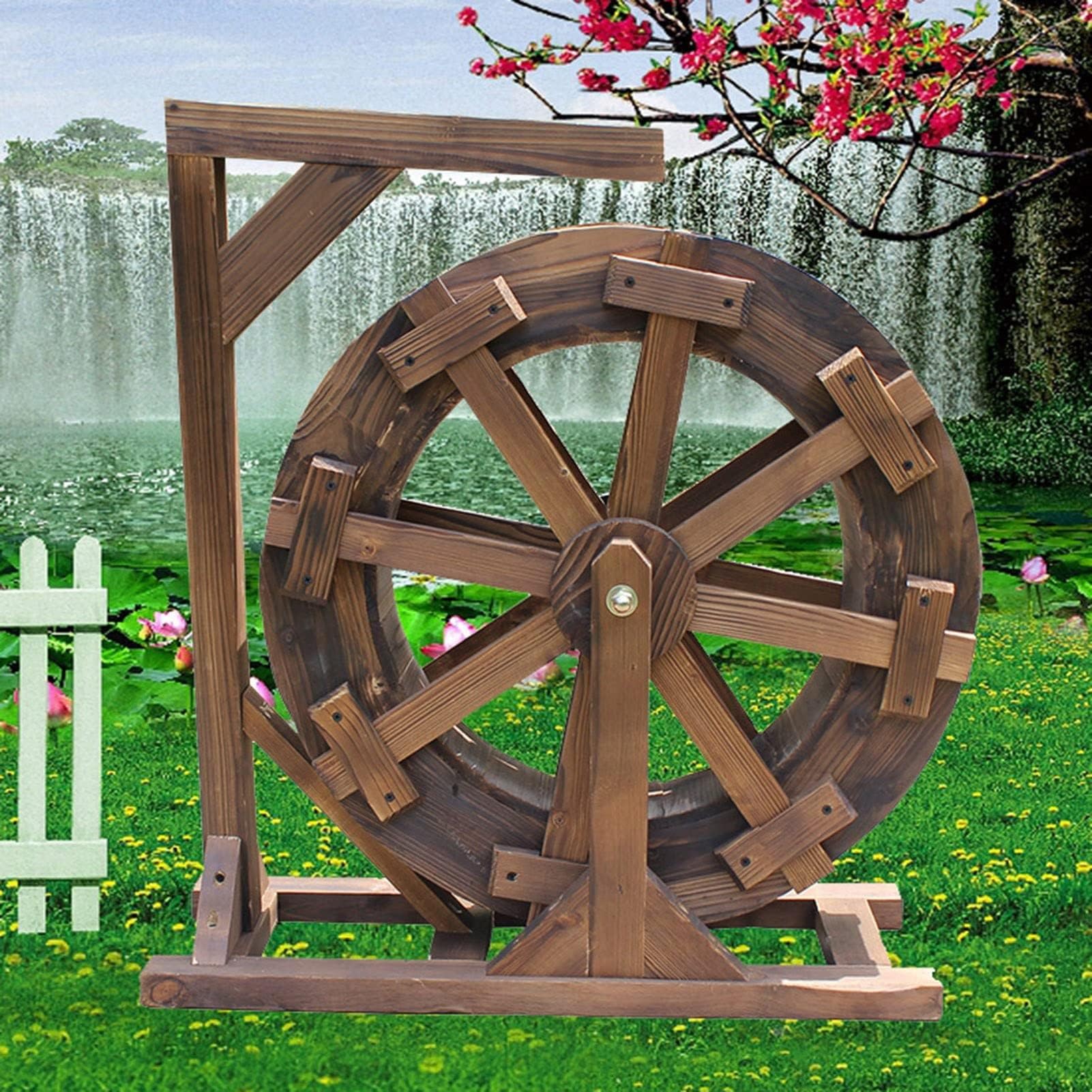 Fontaine à roue à eau pour animer un étang de jardin ou une piscine