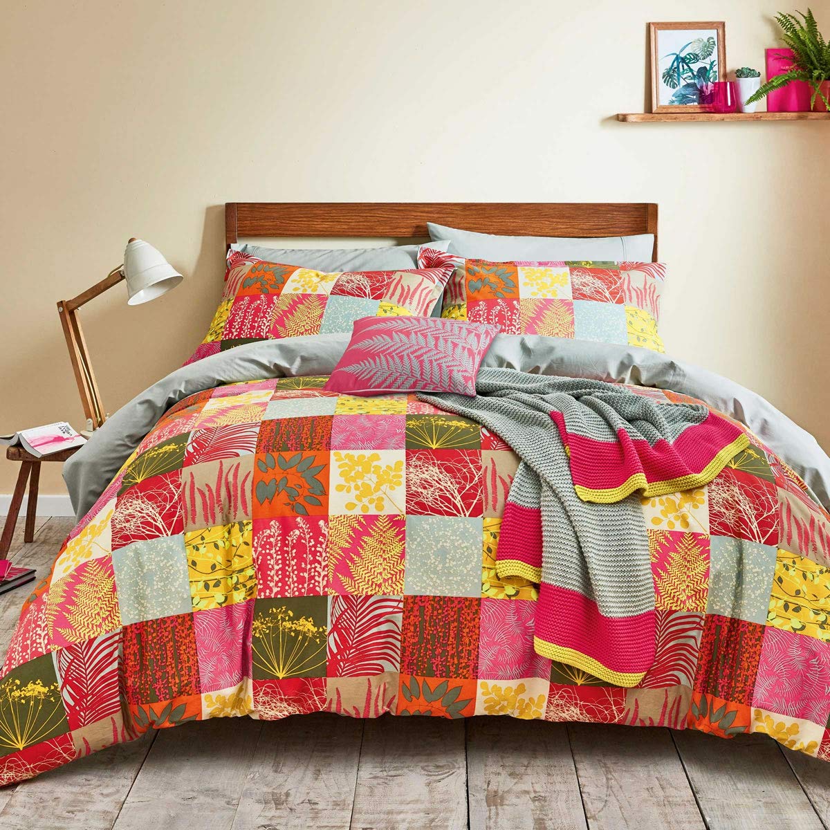 Clarissa Hulse Mini Patchwork Spice Cushions Square (Pink) 40 x 40 cm