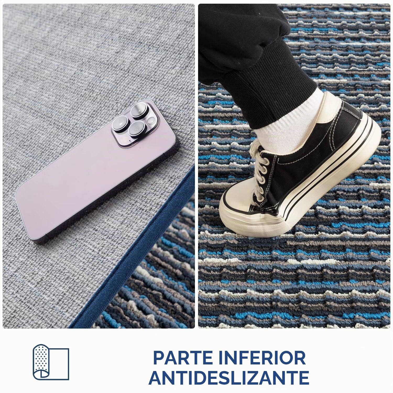 Biscpro Felpudo Entrada Casa 60x90cm Alfombra Antideslizante Tapete Lavable para Entrada,Interior,Pasillo, Cocina,Oficina,Dormitorio