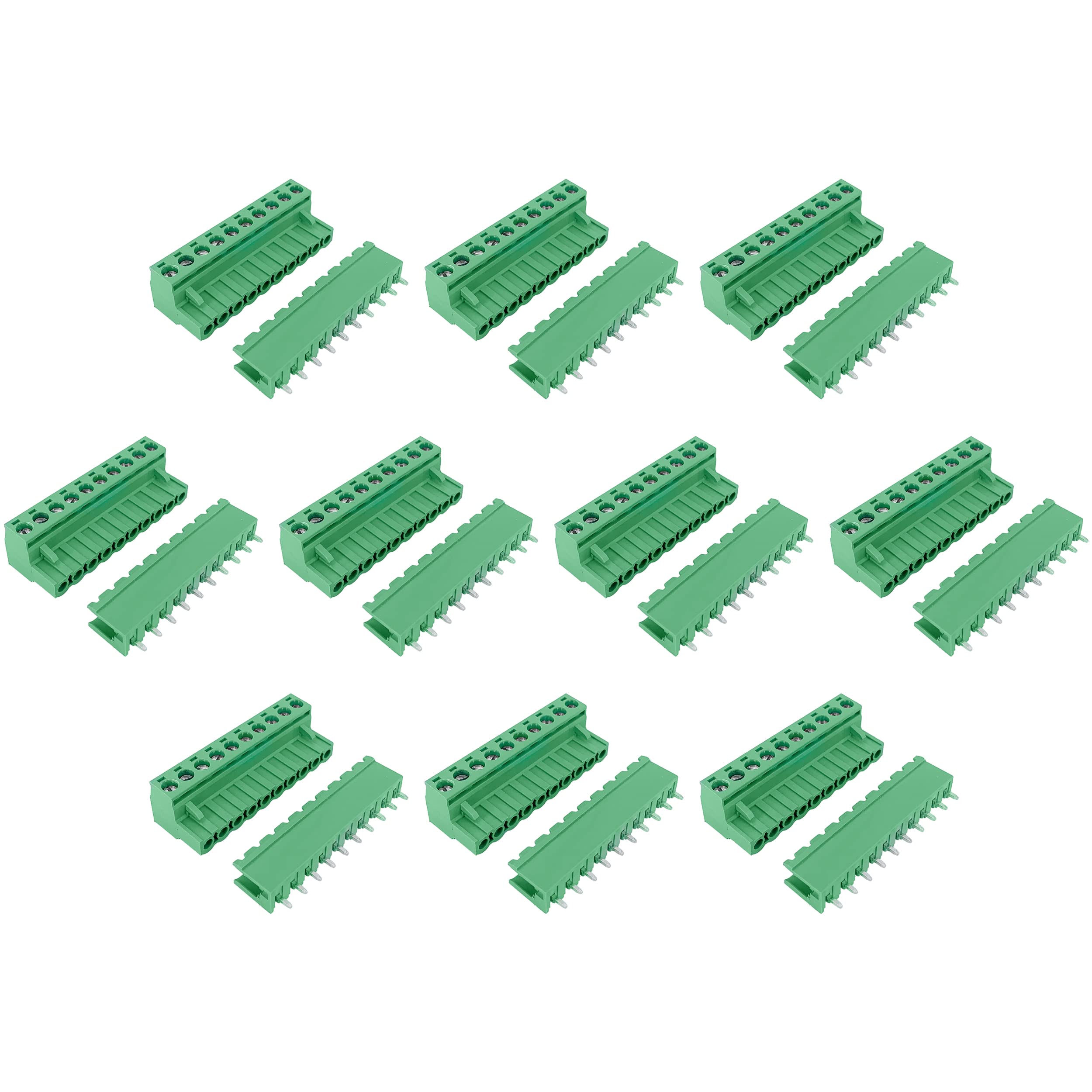 Cermant 10 Set 10 Pin 5.08mm (0.2inch) Pitch Pluggable Male Female PCB Angle Screw Terminal Block Plug Connector Panel Mount DIY (5.08mm-10P-10Set) (B09BKJ3Z9N) Amazon Price History, Amazon Price Tracker