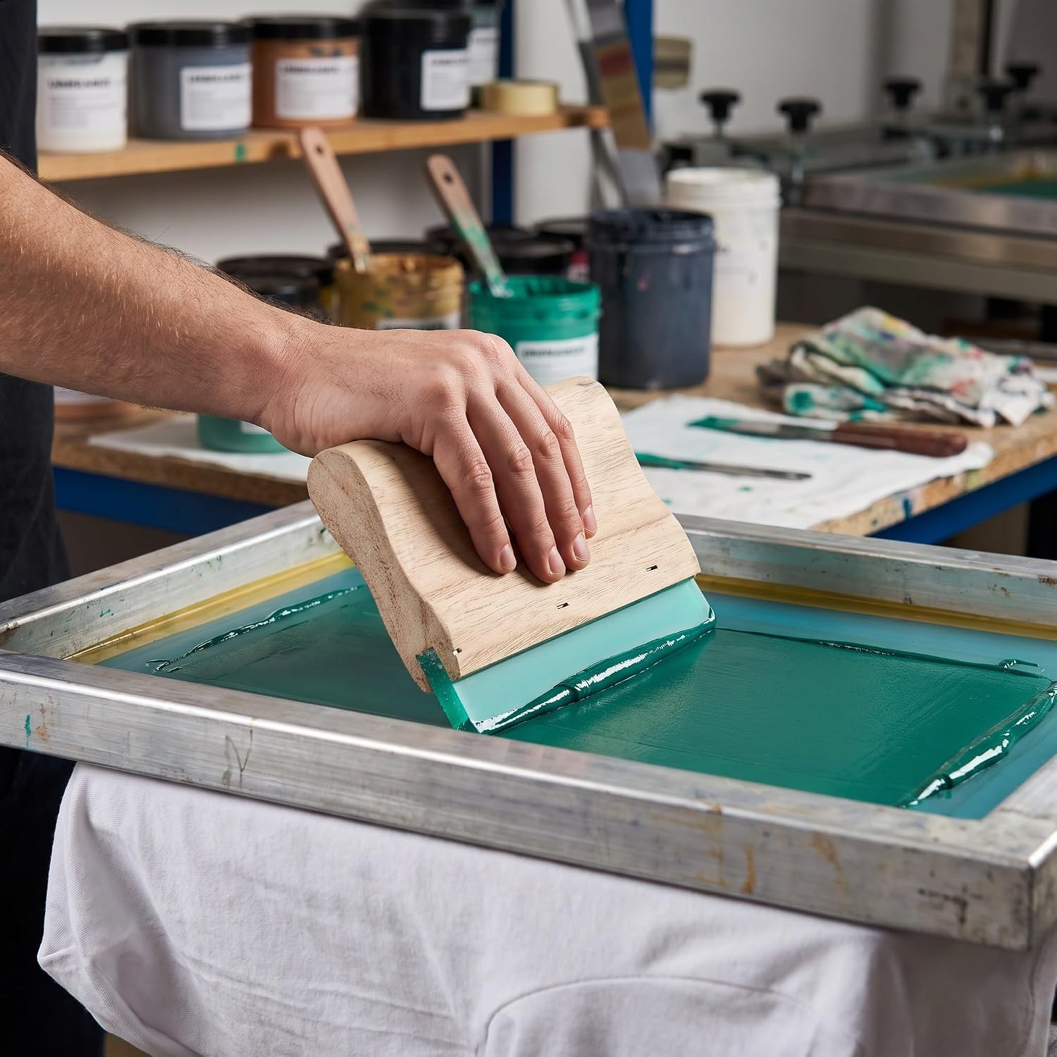 Wood Handle, Screen Printing Squeegee 4.3inch 75 Durometer
