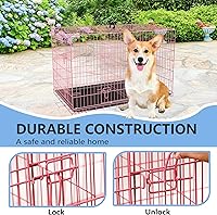 Vista 3 de FDW Jaula para perros de 30 pulgadas con doble puerta plegable de alambre de metal con bandeja extraíble y panel divisor, jaula para mascotas