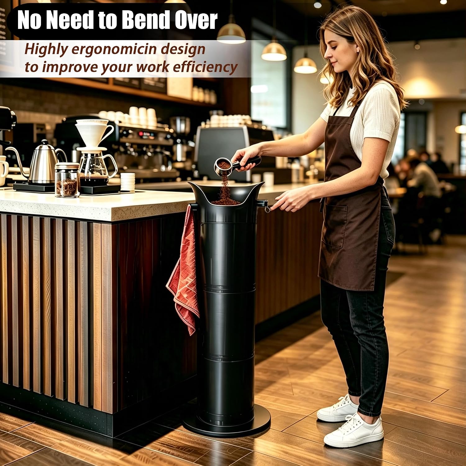 Espresso Knock Box for Coffee Grounds, Detachable Coffee Knock Box