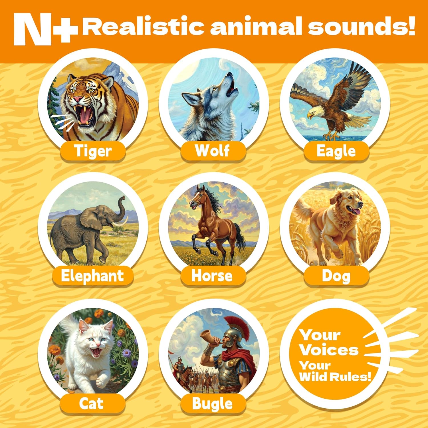 2-in-1 Animal Caller-Voice Recorder for Kids-Rechargeable-9 Real Animal Sounds&Volume Control-Birthday Gifts for 4 5 6 7 8 Year Old Boys-Perfect for Game Day Cheering, Sports Events&Family Adventures