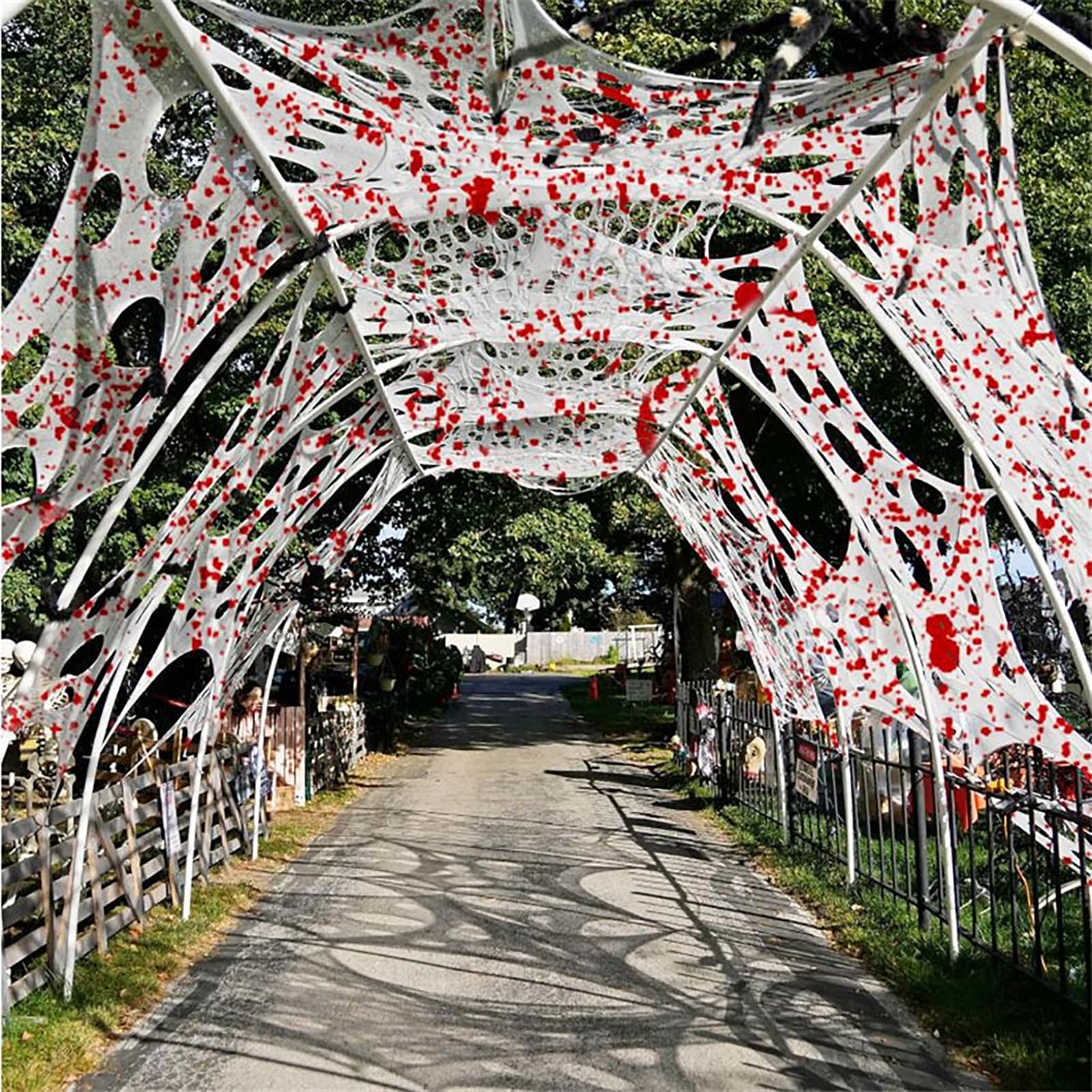 Decoración de Halloween Telaraña Gasa Sangre Casa Embrujada