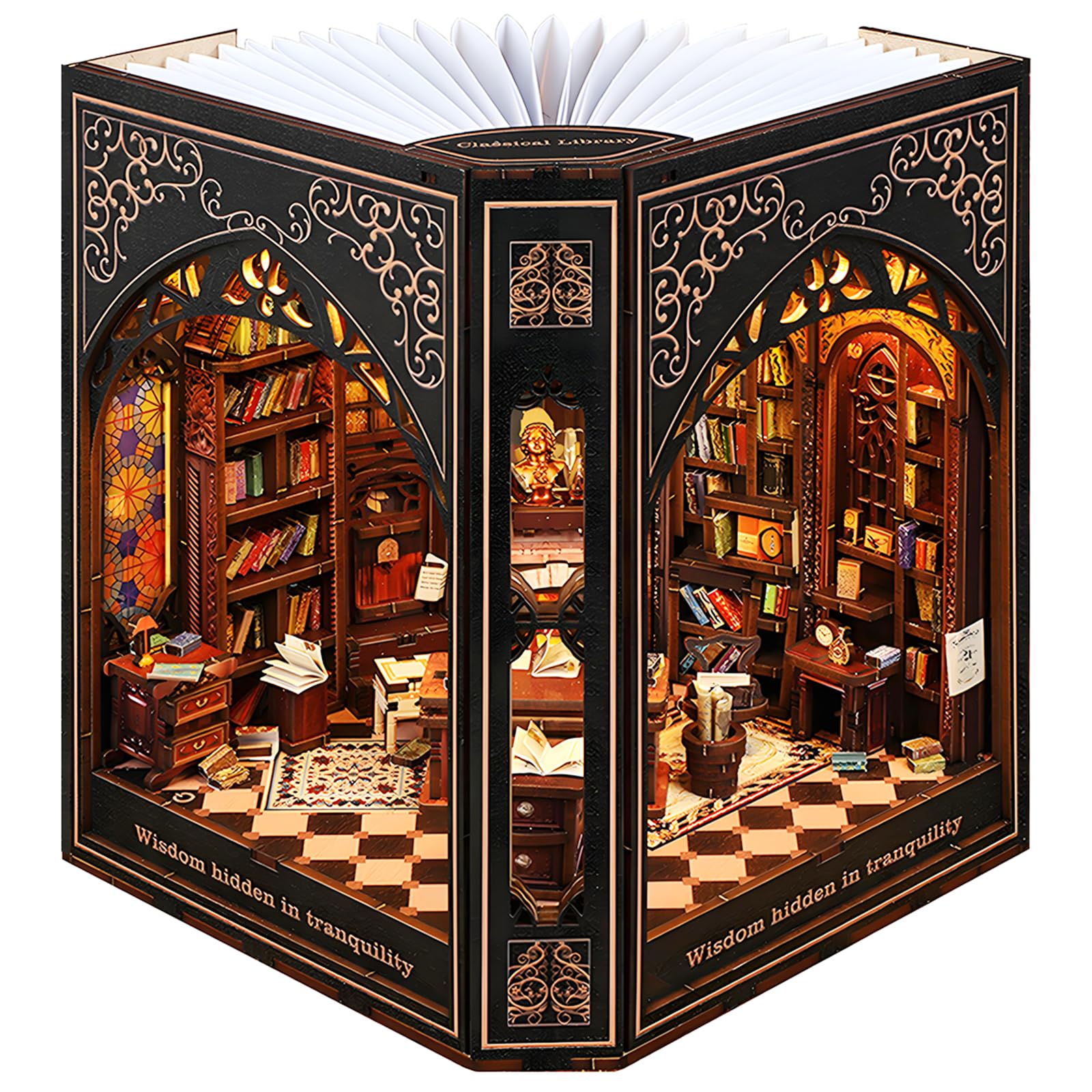 DIY Book Nook Nachtlicht – Typ-C Aufladen für Ihr Bücherregal, Schreibtisch, Regal und Nachttisch-Dekoration, perfekt als Heimdekoration und Geschenk