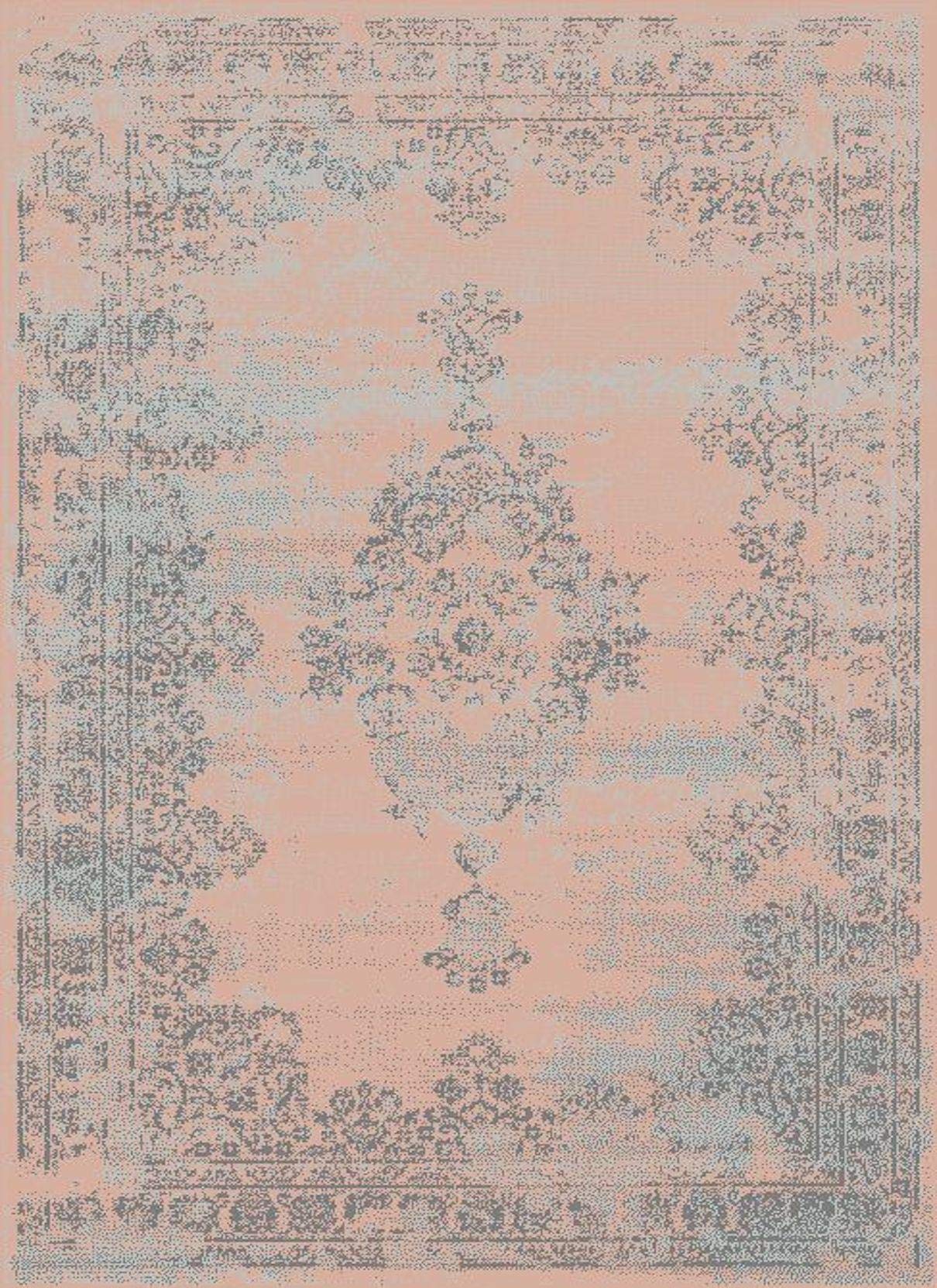 SrS Rugs® Luna Collection, Living Room Rug and Hallway Runner, with Soft Smooth 8mm Pile. Traditional Floral Design. 6 Colours, 6 Sizes (Vintage Pink, 100cm Round) — image 1