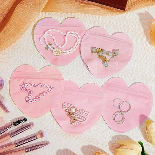 Miniatura 4 de Sayglossy 300 bolsas de embalaje de joyería, pequeñas bolsas de joyería, bolsas transparentes resellables, bonitas bolsas de golosinas para