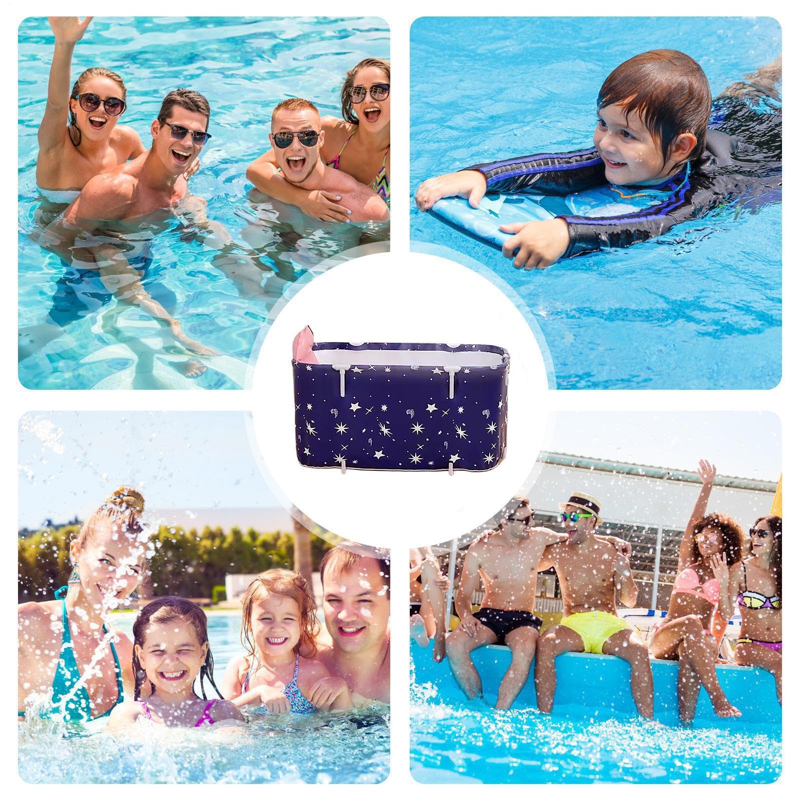 Klappbare Badewanne - Tragbare Wanne für Dusche | Rechteckige Duschtasse Badeeimer für Täglichen Gebrauch Reise Haushalt Kinder Badezimmer Outdoor Erwachsene Camping