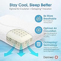 Vista 3 de Dormeo True Evolution Bed Pillow - Low Profile Flat Cooling Pillow with Breathable Technology, for Stomach and Back Sleepers