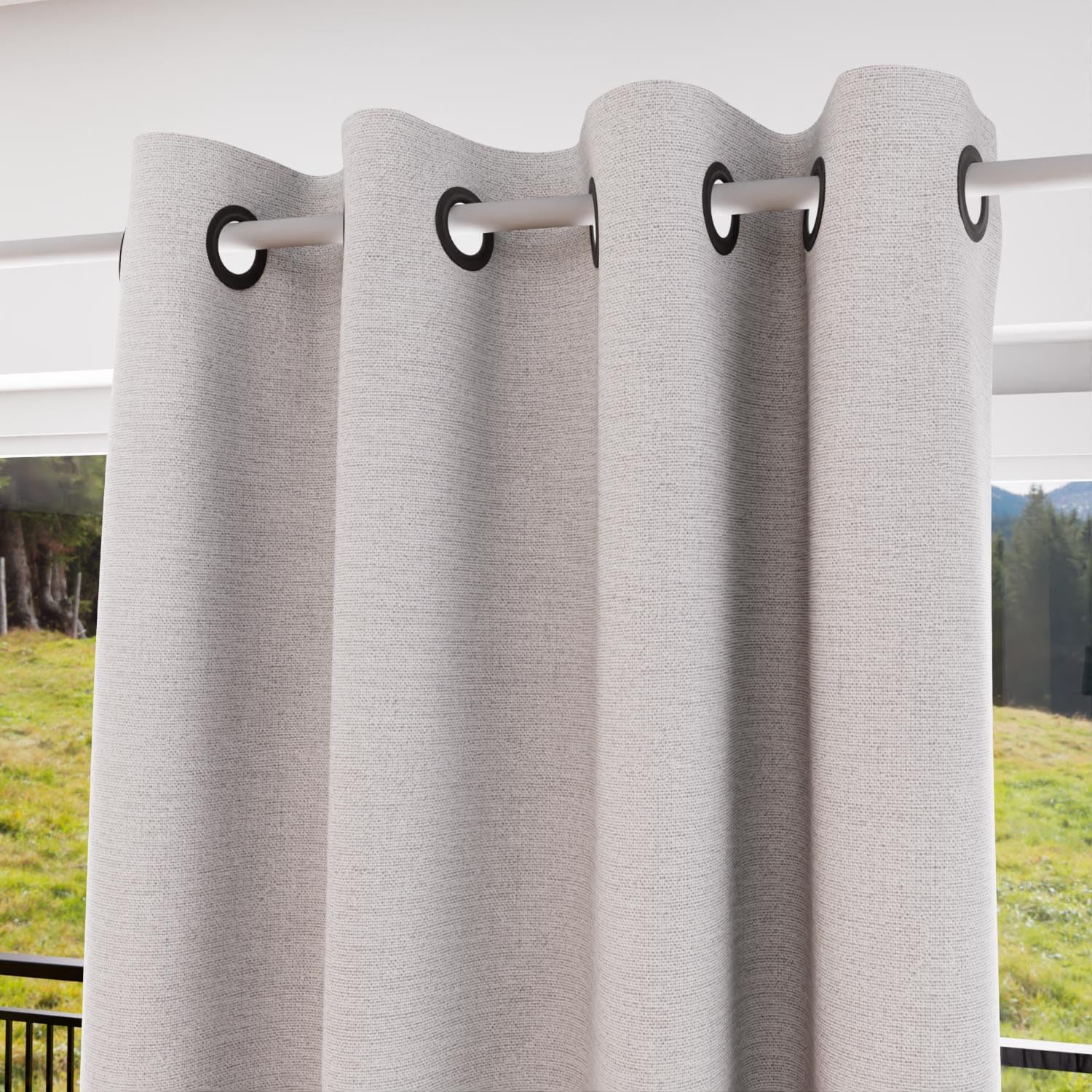 Soleil d'ocre, Eclipse 100% Blackout Curtain with Eyelets 135 x 250 cm White