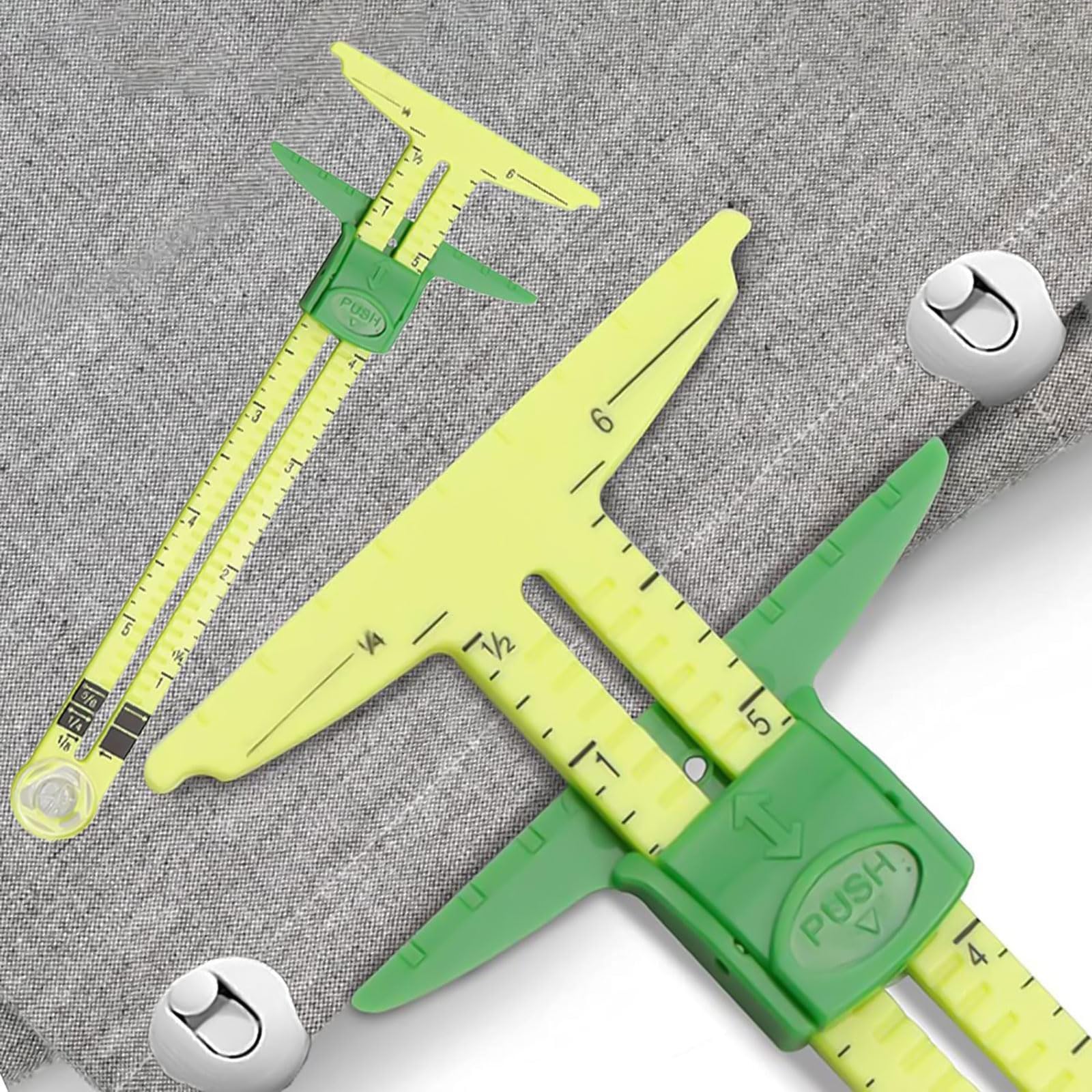 Textile Measuring Ruler Snapklik.com : Sewing Rulers And Guides For Fabric 2 Pieces 5-in-1 ...