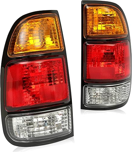 Miniatura 5 de ECOTRIC Luz trasera halógena compatible con Toyota Tundra 2000-2006, lámpara de freno de señal de acceso regularcabina de acceso, par de luces