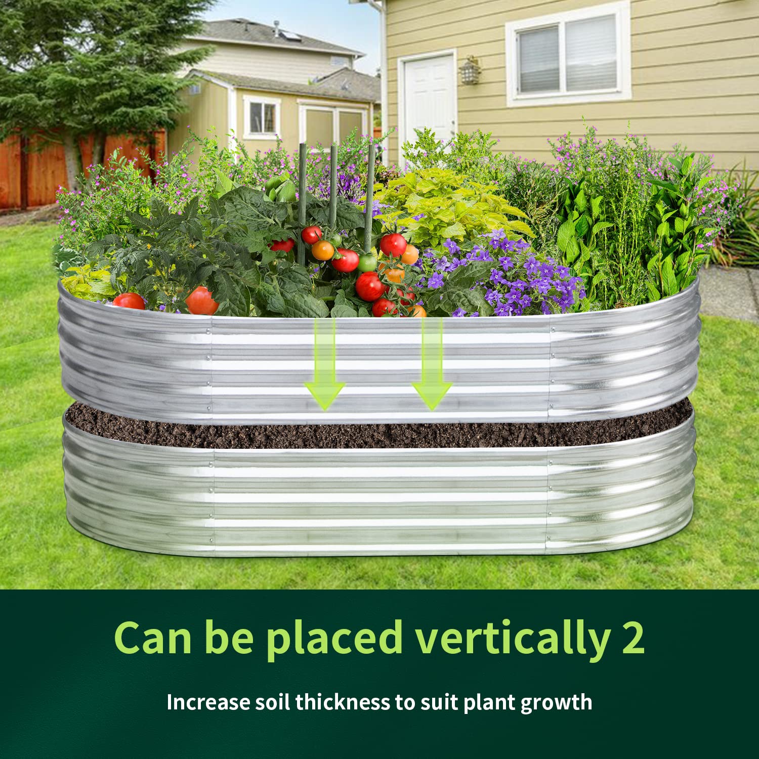 Steel Planting Containers Snapklik.com : 6x3x1ft Galvanized Garden Bed, Outdoor Elevated Raised ...