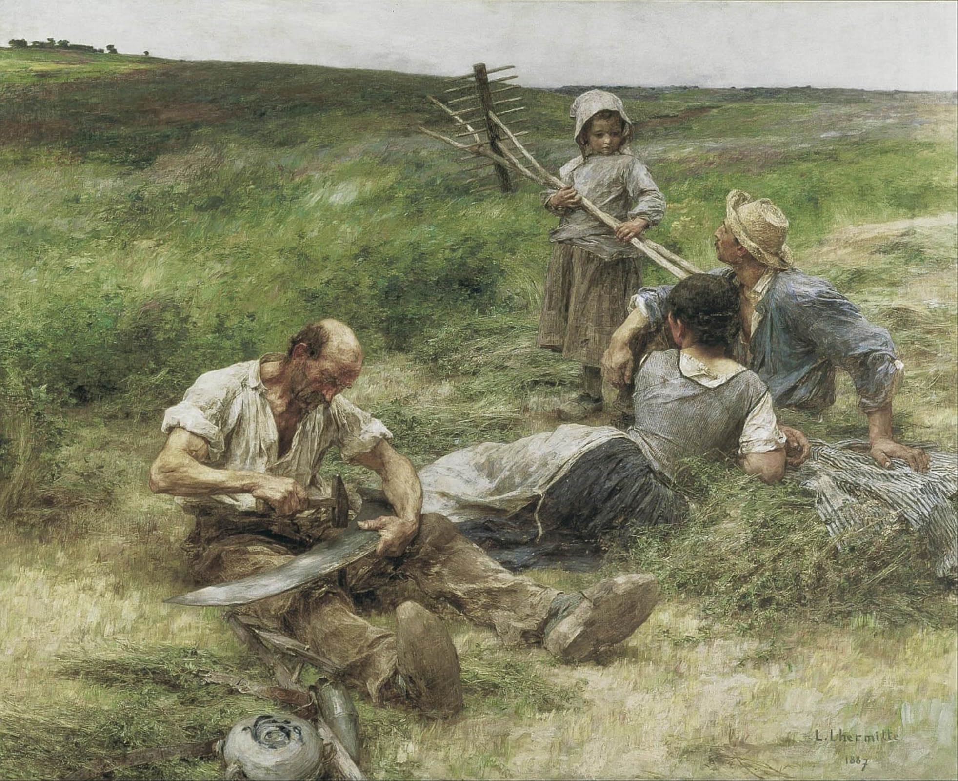 ARTXLXXBN Famous Art Print Poster Vintage Wall Art Haymaking by Leon Augustin Lhermitte Canvas Art Poster for Home Decor 60x90cm