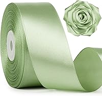 Vista 20 de Cinta de satén marfil de 1-1/2 pulgadas de ancho, cinta de tela de poliéster sólido de 50 yardas para hacer rosas, día de la madre, envoltura