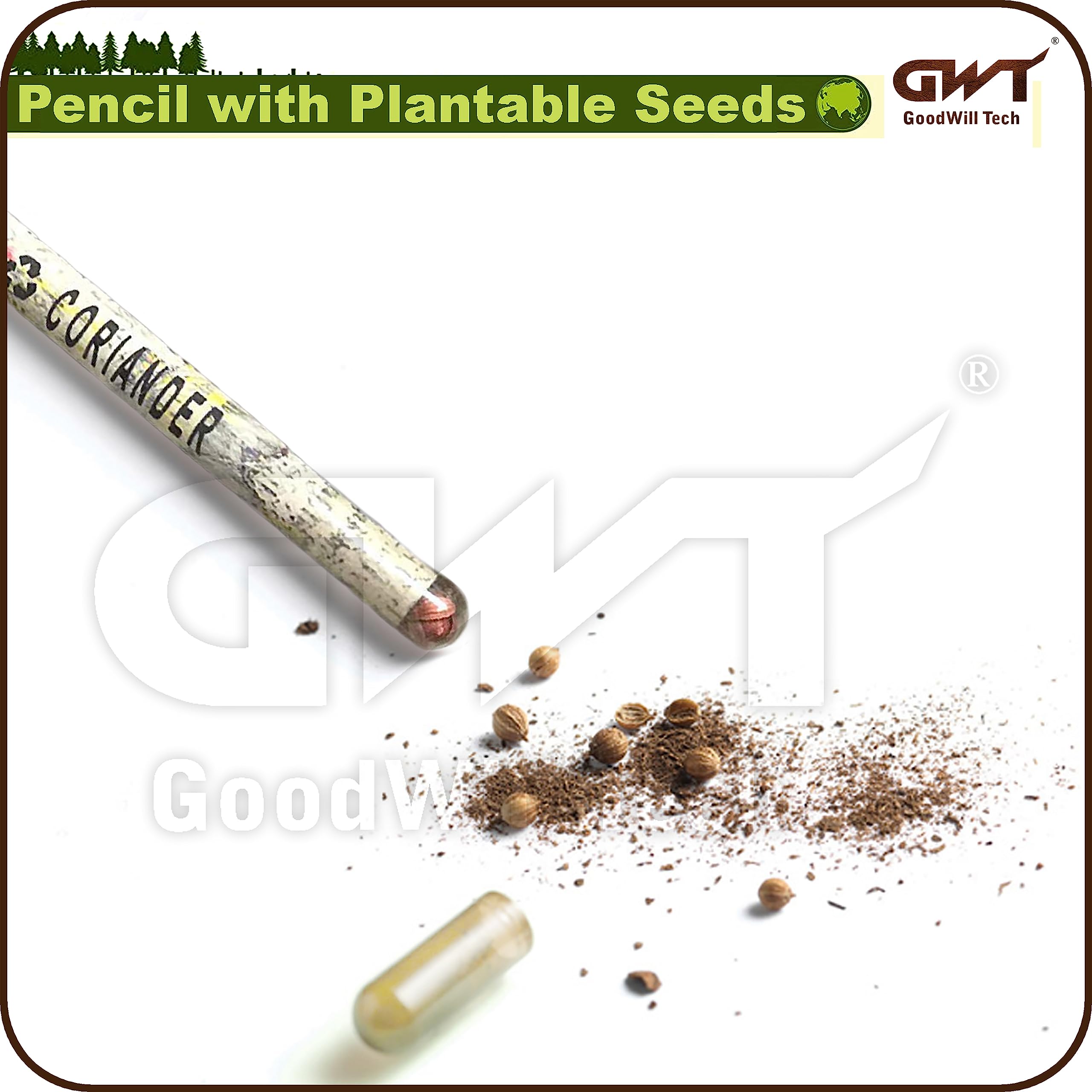 GoodWill Tech Seeds Pencil-Recycled News Paper-Eco-Friendly-Plantable Pencils Old Newspaper (Seed Pencil, 30) 1
