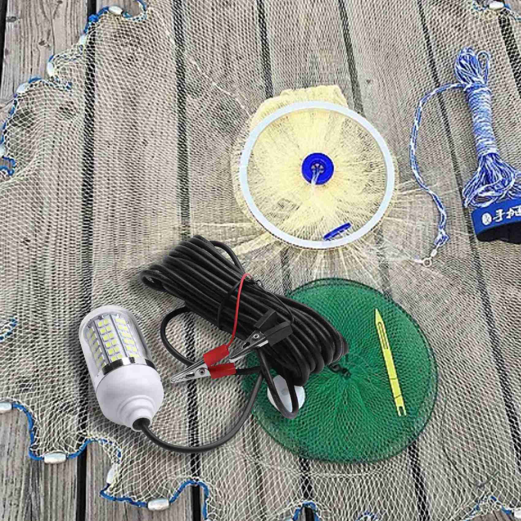rieder 3 x 12 V, 15 W, światło wędkarskie, 108 sztuk, 2835 LED, podwodne wędkowanie, przynęty do ryb, przyciągająca kałamarnicę (+ białe światło)