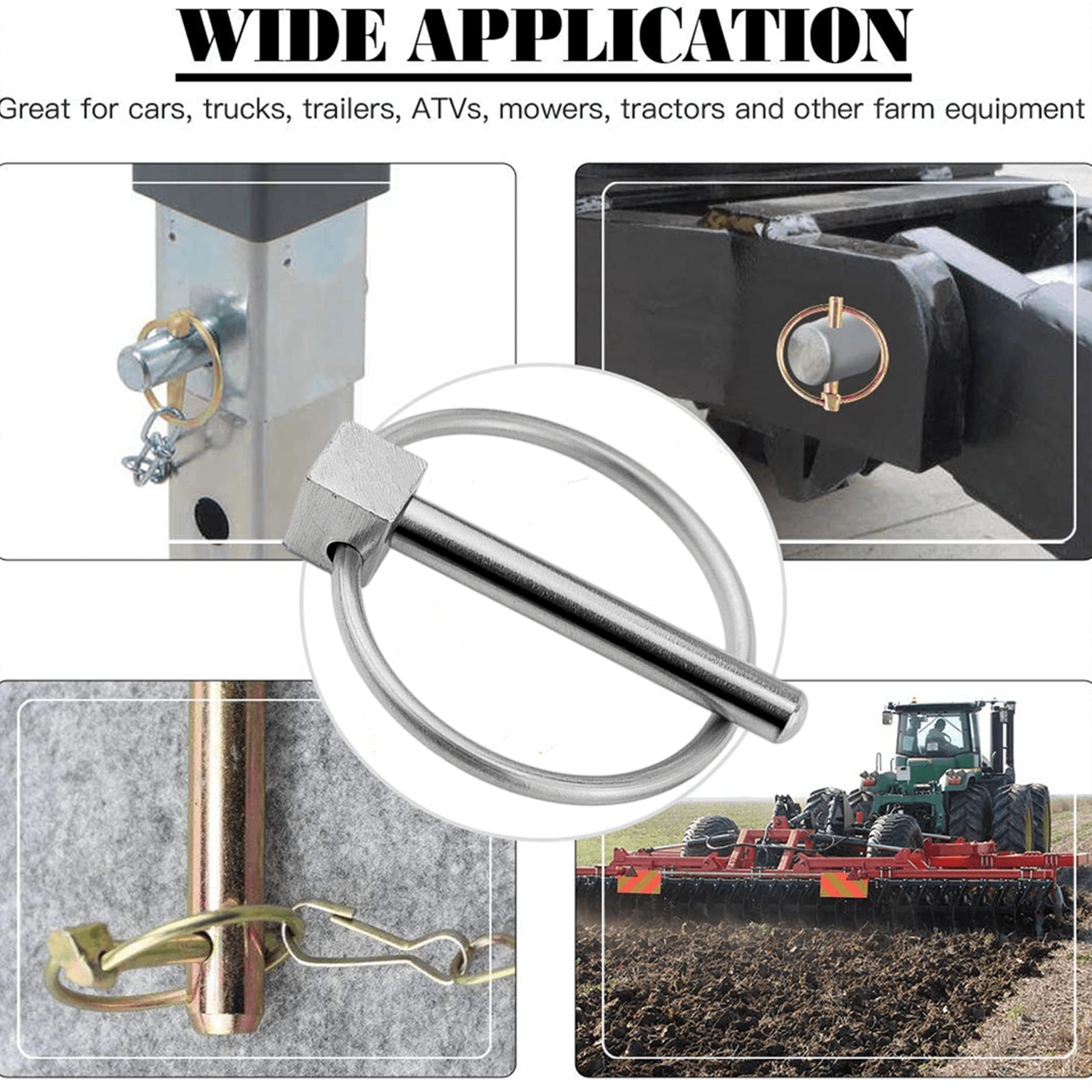 Linch Pin With Ring 12mm X 50mm Trailer Pins Assortment Kit For Boat