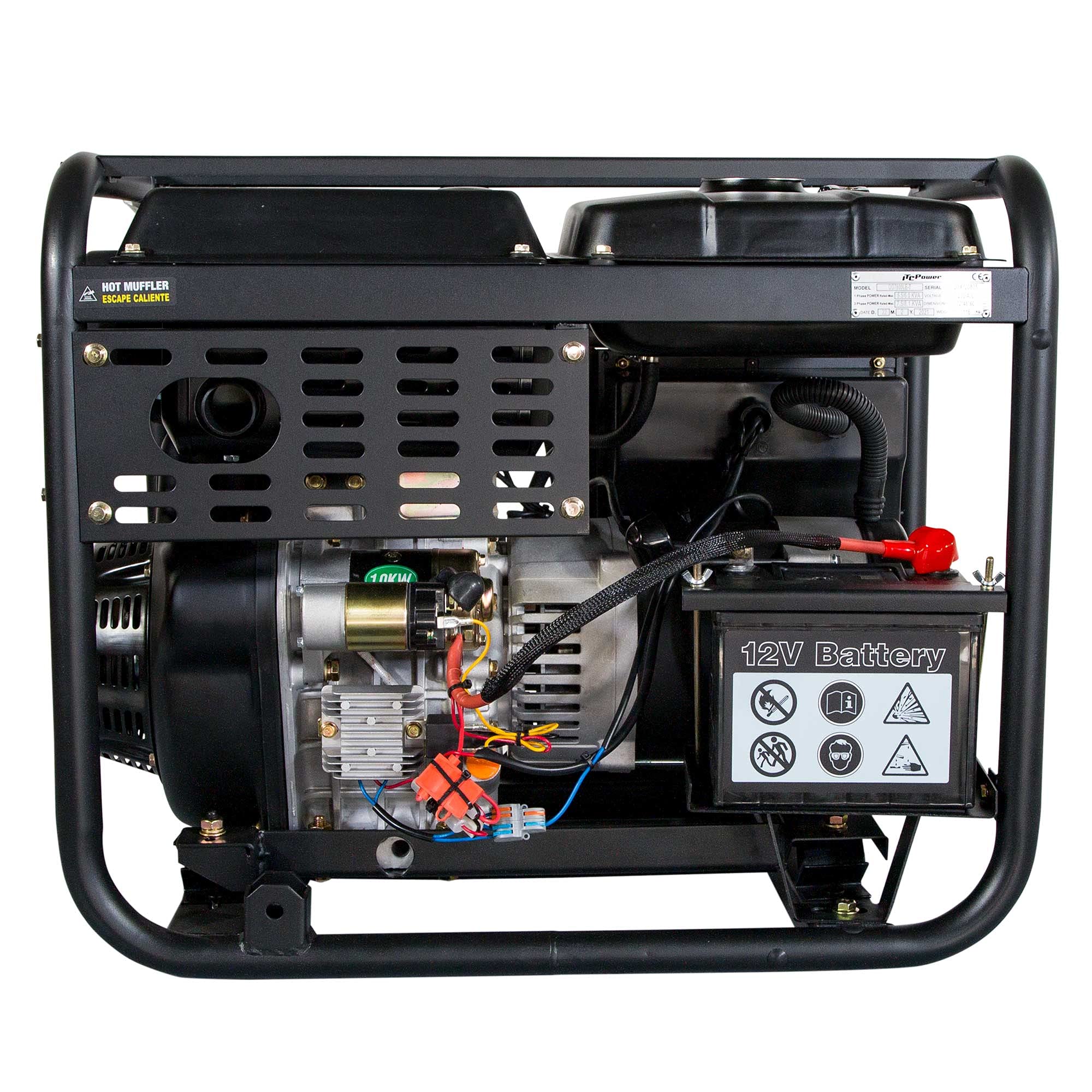 ITCPower Generador Diesel Full Power 7,5 kVA Profesional para Emergencias - Generador Diésel Trifásico 400V Estable para Obras y Empresas - Generador Eléctrico Silencioso Alta Potencia