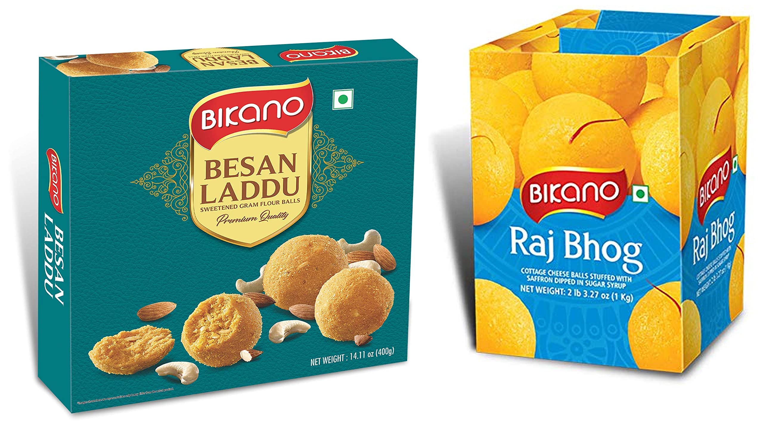 Bikano Besan Laddu Spl, 400, Bikano Rajbhog 1000 gm