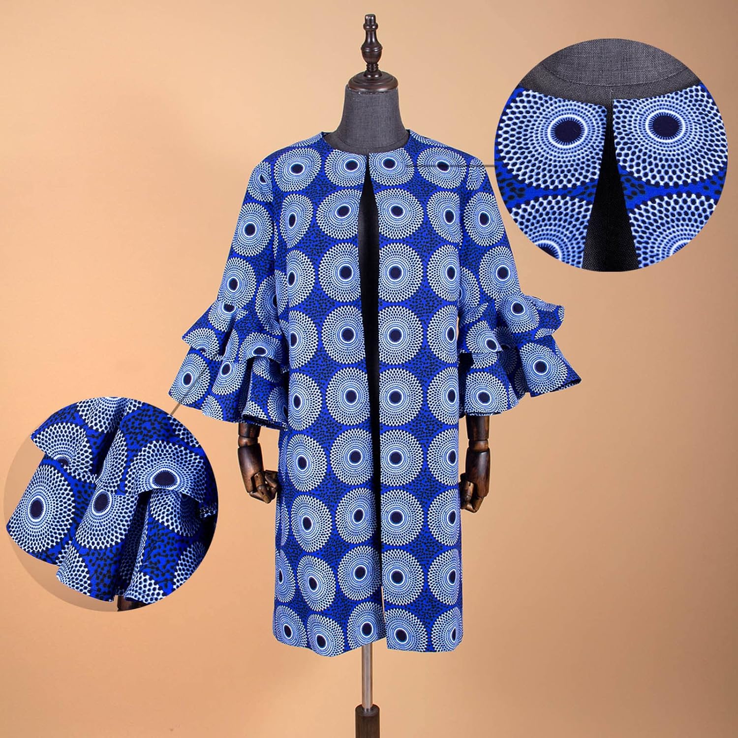 African Women Coat Ankara Print Long Jacket Tops Wax Dashiki Clothes - Image 3