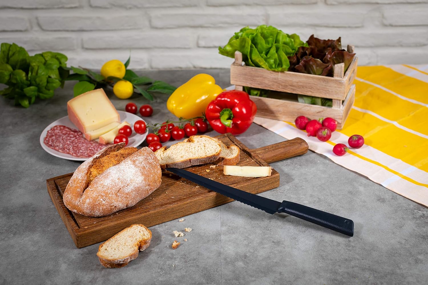 Kuhn Rikon Color Plus Bread Knife, Graphite