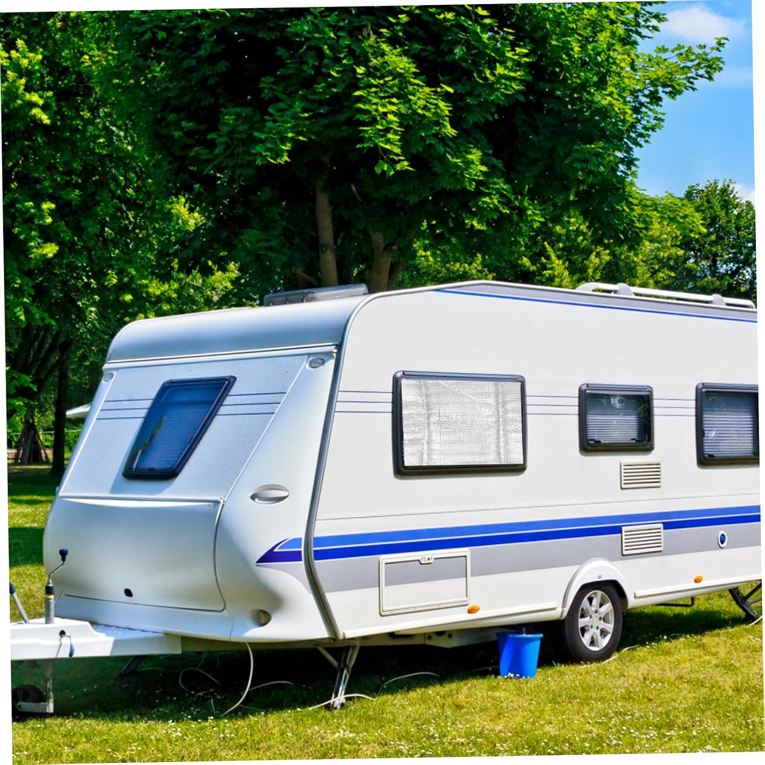 CHILDWEET 2pcs Rv Window Sun Shade Cover Camper Window Easy to Install Uv Outdoor Travel Accessory