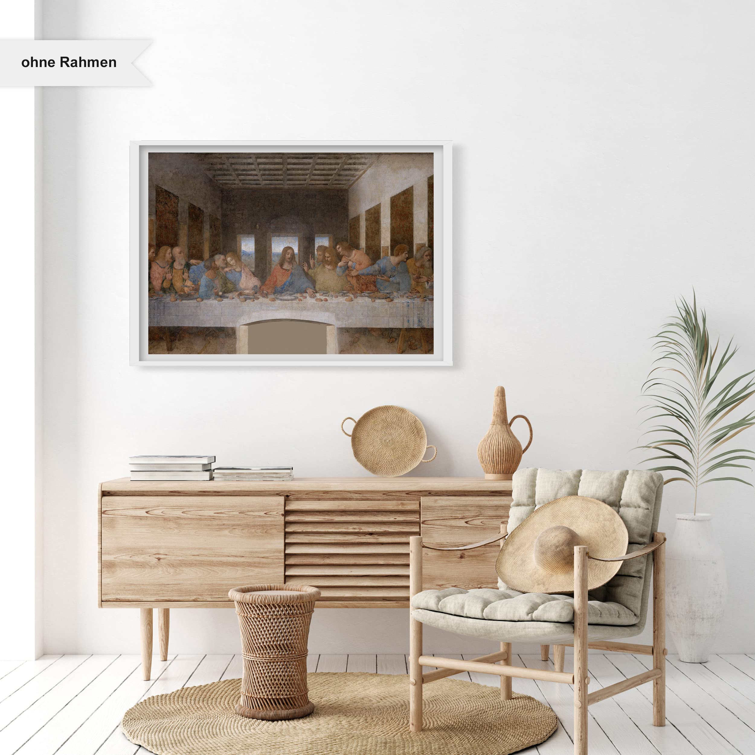 Printistico Poster Leonardo da Vinci - Das letzte Abendmahl Kunstdruck ohne Rahmen, Wandbild - A4, A3, A2, A1, A0, XXL - Wohnzimmer, Schlafzimmer, Küche, Deko